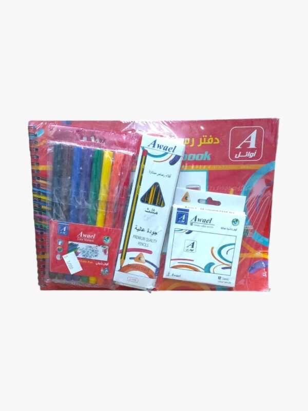 دفتر رسم سلك A4+الوان 3نوع عرض