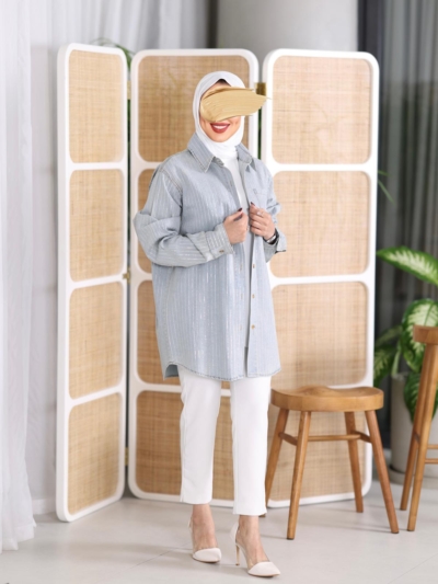 Alternative view of قميص نسائي جينز كريستال