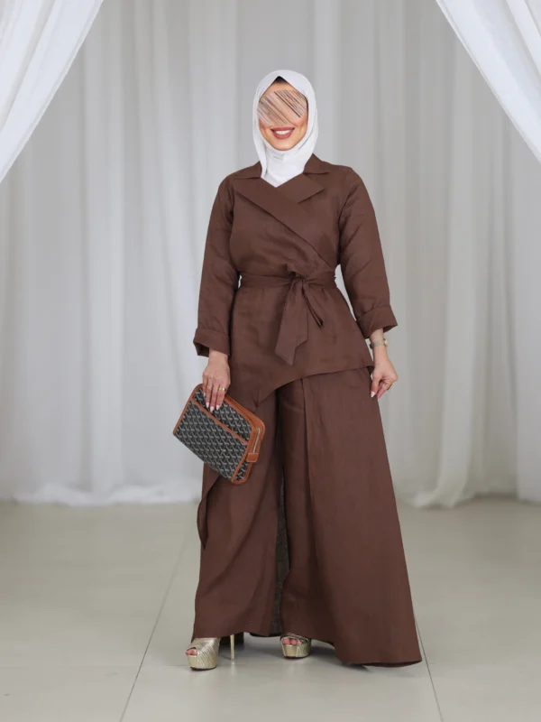 ⁦بدلة نسائي لينن⁩ - الصورة ⁦2⁩