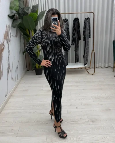 فستان نسائي تريكو كريستال