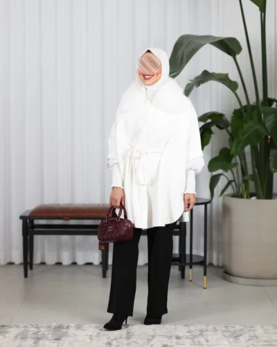 جاكيت نسائي تريكو مع فرو