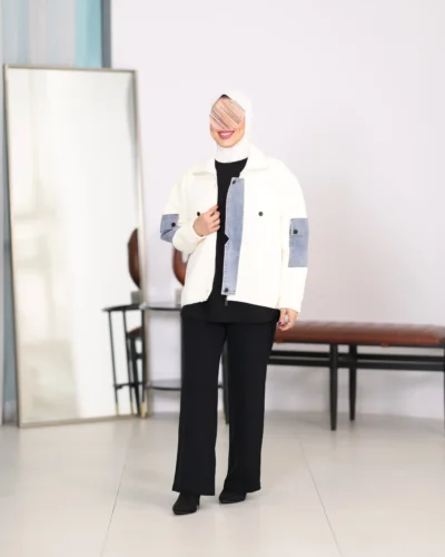 Alternative view of جاكيت نسائي خام مع جينز