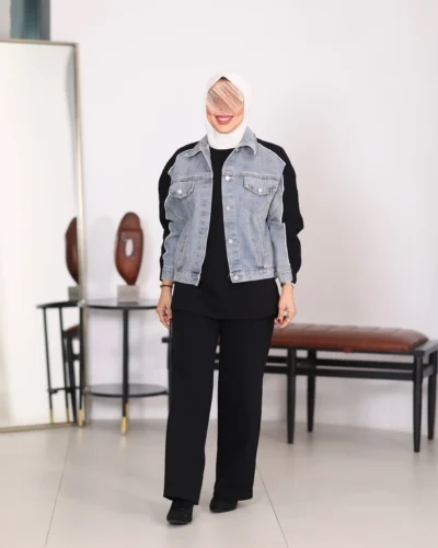 جاكيت نسائي خام مع جينز