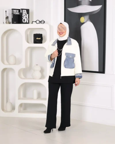 جاكيت نسائي خام مع جينز