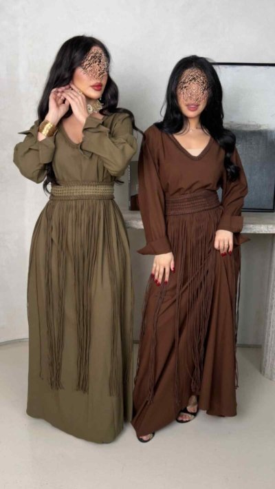 Alternative view of دراعة نسائي حزام هدب