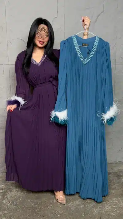 فستان نسائي كم ريش فري سايز