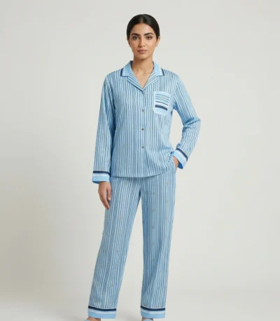 بجامة نسائي ساتان كم