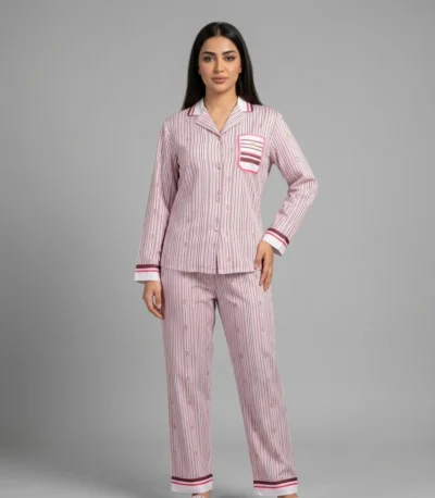 بجامة نسائي ساتان كم