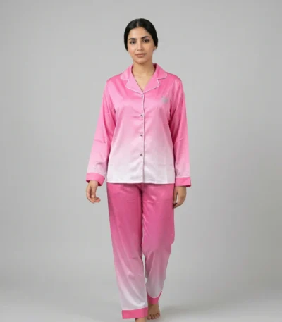 بجامة نسائي ساتان كم