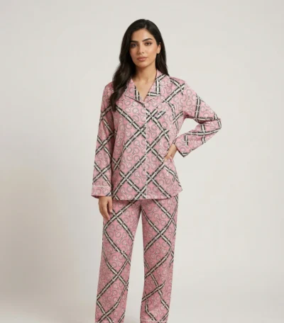 بجامة نسائي ساتان كم