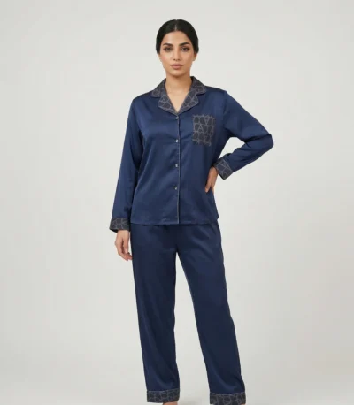 بجامة نسائي ساتان كم