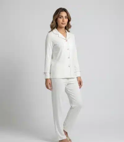 بجامة نسائي زرار كم طويل