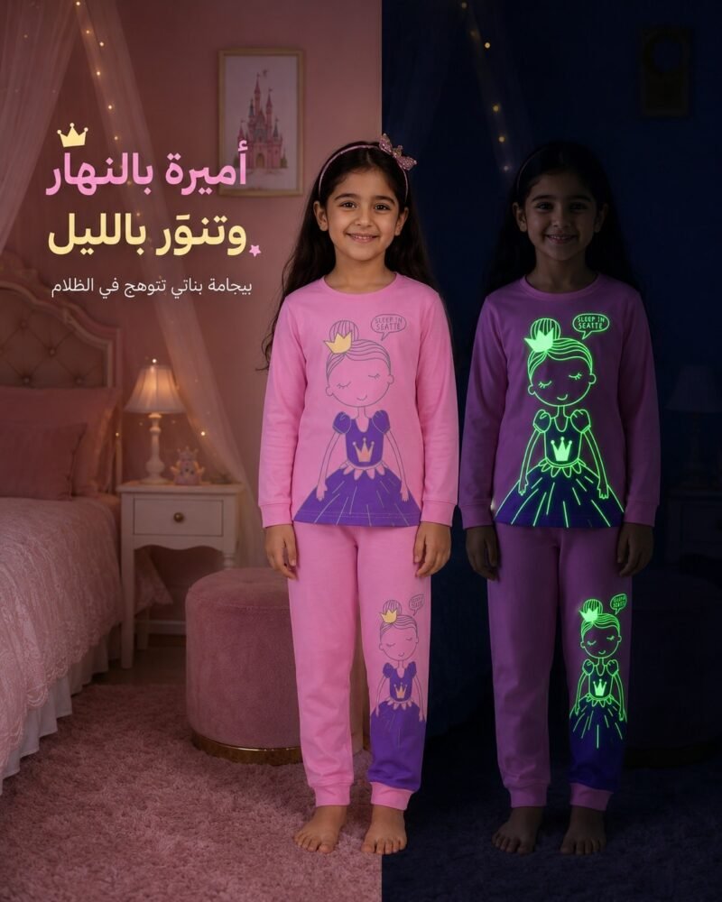 بيجامة بناتي تنير في الظلام
