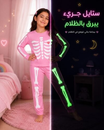 بيجامة بناتي تنير في الظلام